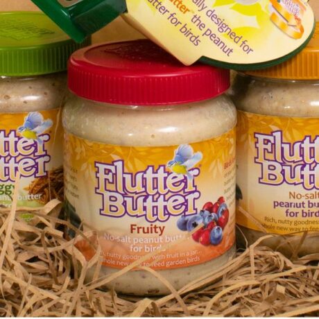 Flutter Butter bundle containing 3 jars of flutter butter and a flutter butter feeder
