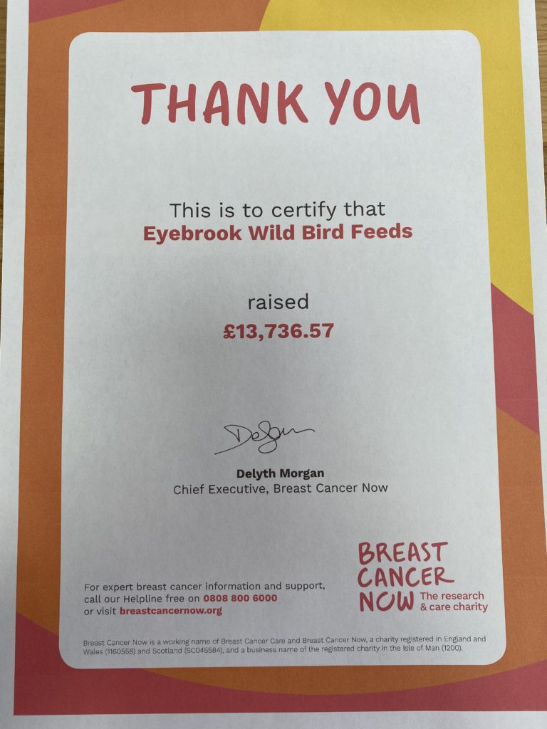 Money raised for Breast Cancer Now Charity