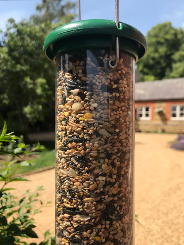 The Rutland Mix in a seed feeder