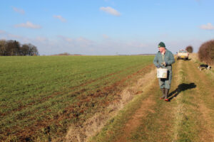 One of our fantastic Supplementary feeding farmers on his rounds making sure the Birds are kept well fed