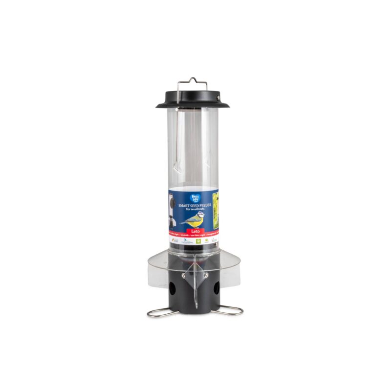 Leto Bird Feeder a great smart feeder on a budget! this feeder has weight activated ports so it allows the little birds to feed and keeps the birds birds out!