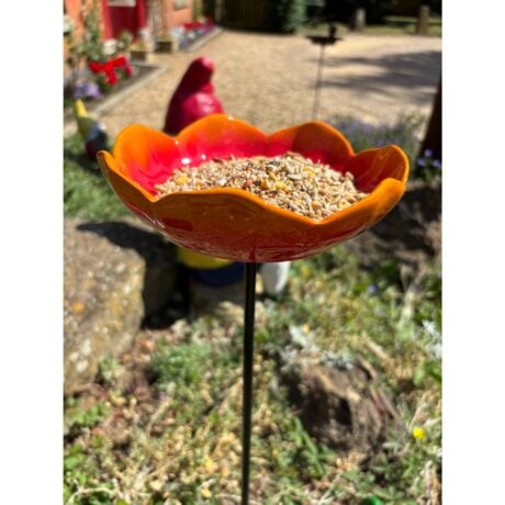 Wild Poppy Ceramic Bird Feeder