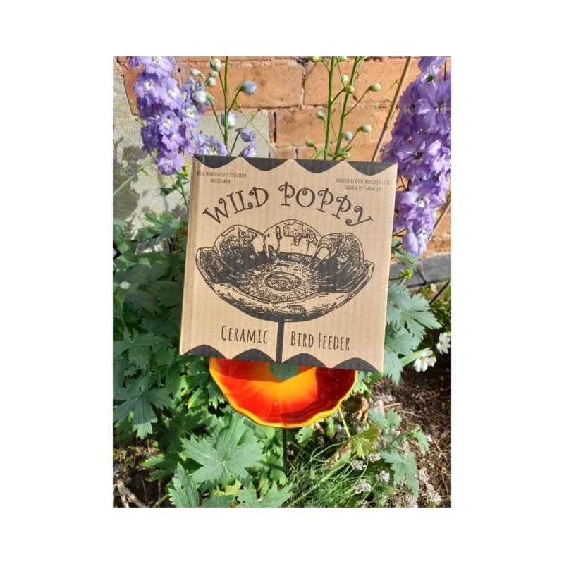 Wild Poppy ceramic feeder comes with 2 drainage holes and will look fantastic in your borders. Also available in African Daisy and Sunflower.